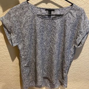 Women’s navy and white forever 21 blouse